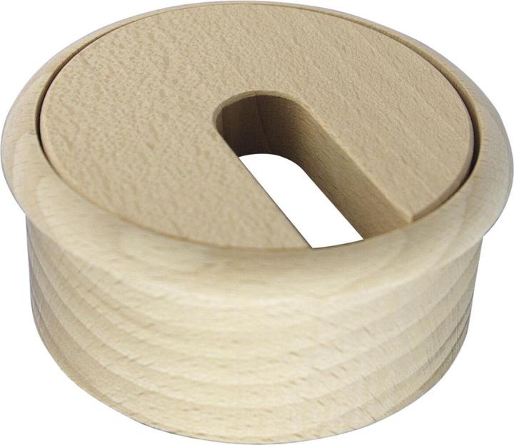 Produktbild Alles im griff Kabeldurchführung Kabeldurchlass rund Einbau Kabeldoseø 68mm Buche roh 2-teilig (Kabeldurchlass)