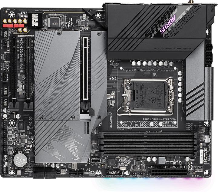 Image du produit Gigabyte MB GBT Intel 1700 B760 A MASTER DDR4 (LGA 1700, Intel B760 Express, ATX)