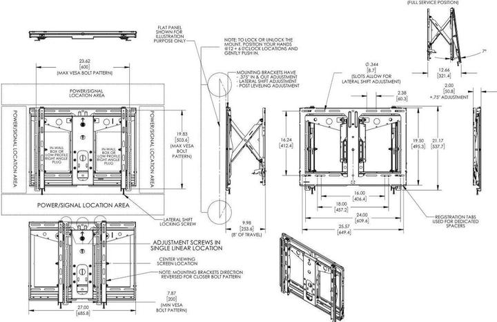 Produktbild Vogels Professional PFW 6880 - Befestigungskit für Videoleinwand - Schwarz (37"-65") (Wand, 45.50 kg, 37" - 65")