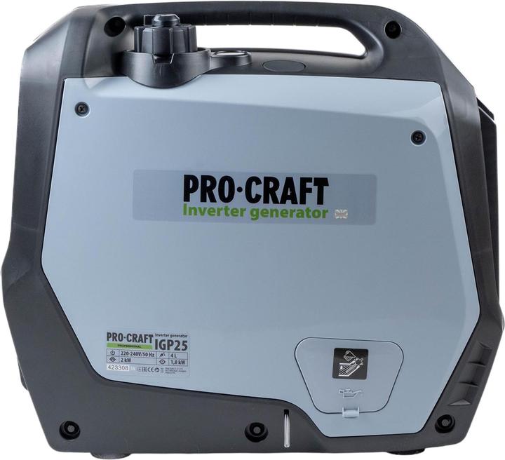 Produktbild Procraft IGP25 Benzin Inverter Generator Stromerzeuger 1800 W 4000 ml 2× 230 V, 1× 12 V DC Ausgang (1800 W, 4 l)