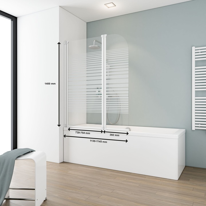 Actual product image Schulte Bath screen 2 panels