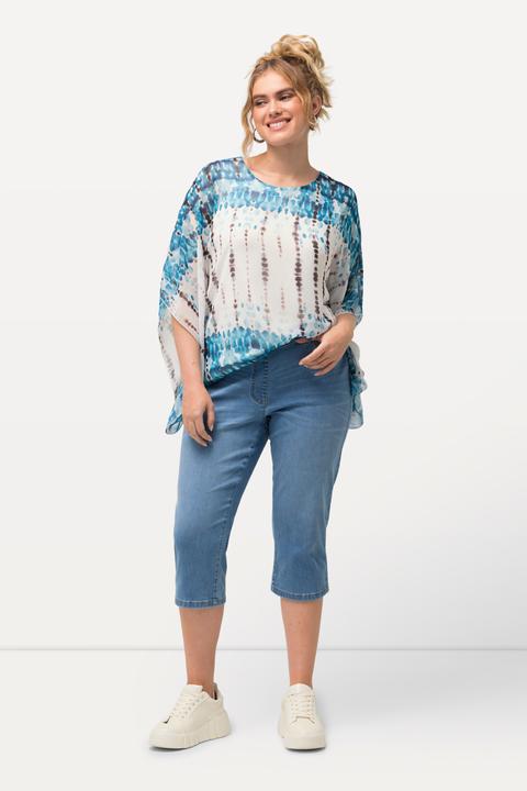 Produktbild Ulla Popken Capri-Jeans Sienna, schmales Bein, Elastikbund, Stretch (60)