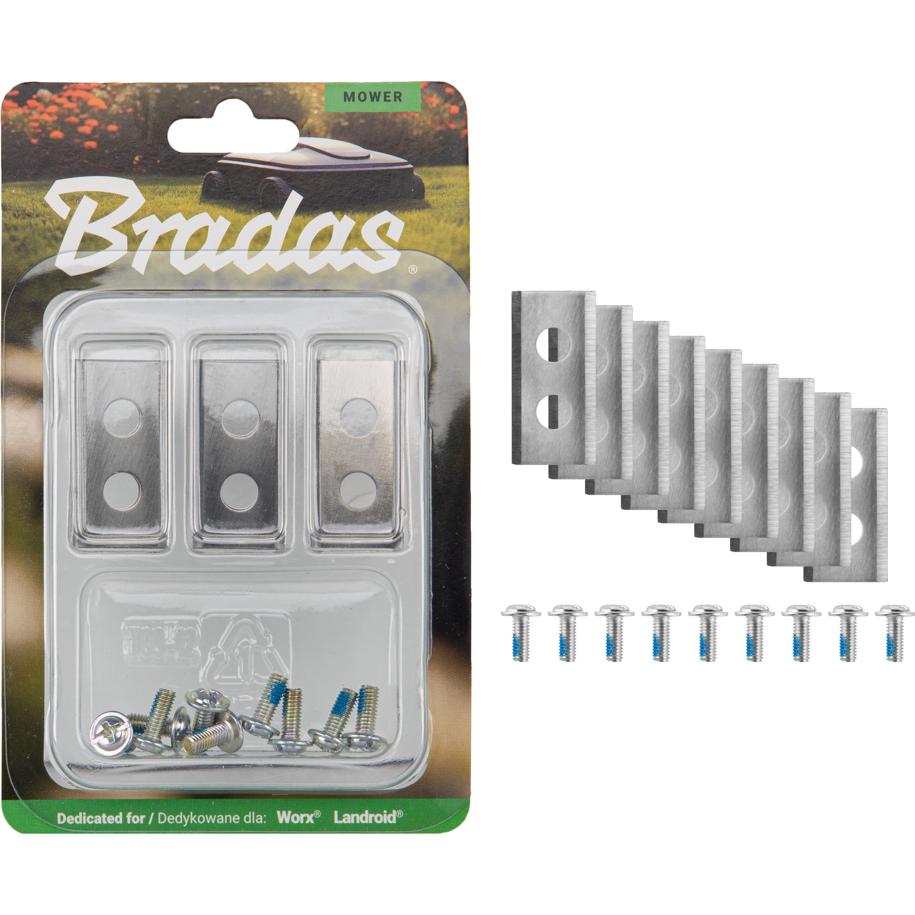 Bradas, Accessori per macchinari da giardino, Messer für Worx/Landroid Mähroboter, 9 Stück. (Robot falciante, Ricambi per macchine da giardino)