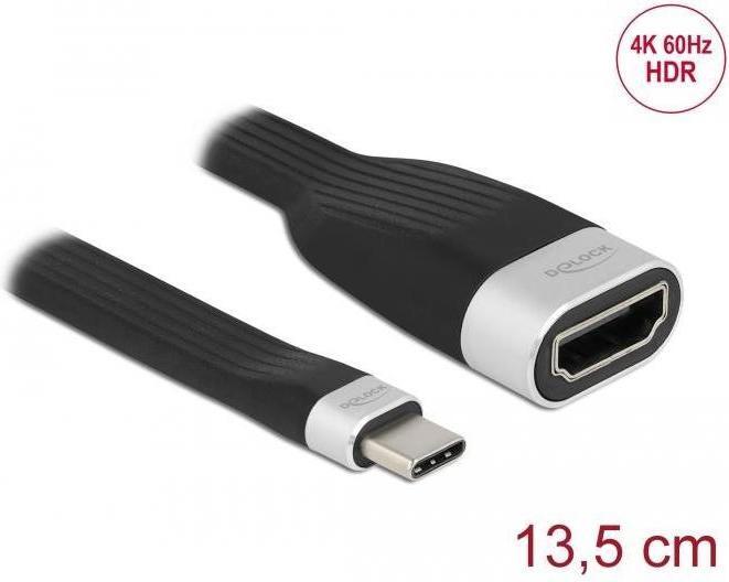 Produktbild Delock FPC Flachbandkabel USB Type-C™ zu HDMI (DP Alt Mode) 4K 60 Hz 13,5 cm (USB Typ-C, 13.50 cm)