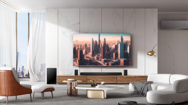 Immagine prodotto TCL Soundbar Q85H 7.1.4 canali, Dolby Atmos con Subwoofer integrato, 1020W (510 W, 7.1.4 Canale)