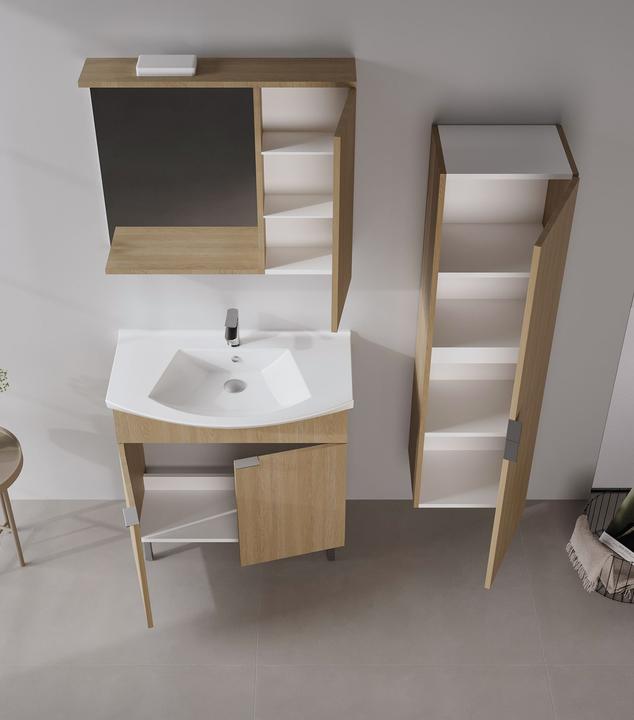 Produktbild Homitis Purus 80 Bathroom Cabinet With Sink & Mirror Set (2 Pieces)