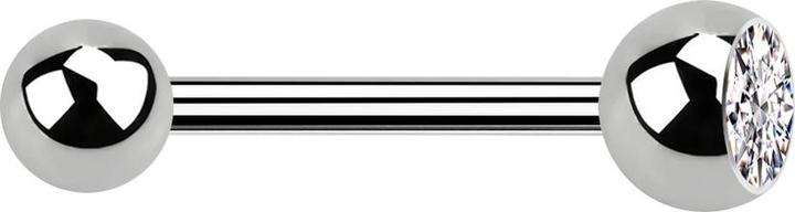 Actual product image Star Piercing Barbell silver with ball and ball crystal silver (without brass, Titanium)
