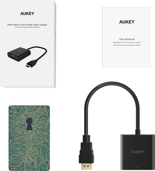 Actual product image Aukey HDMI to (VGA, 20 cm)