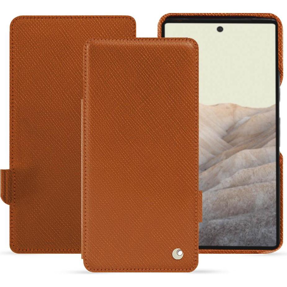 Thumbnail - Noreve Lederschutzhülle horizontal (Google Pixel 7), Smartphone Hülle, Orange