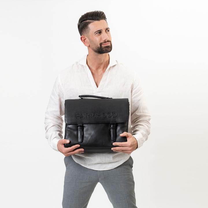 Produktbild Farmhood Memphis Aktentasche XXL 3 Fächer Leder 39 cm