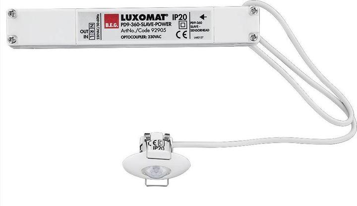 Actual product image BEG Mini presence detector PD9-S-DE 92905 RAL9010 LUXOMAT Recessed ceiling mounting (10 m)