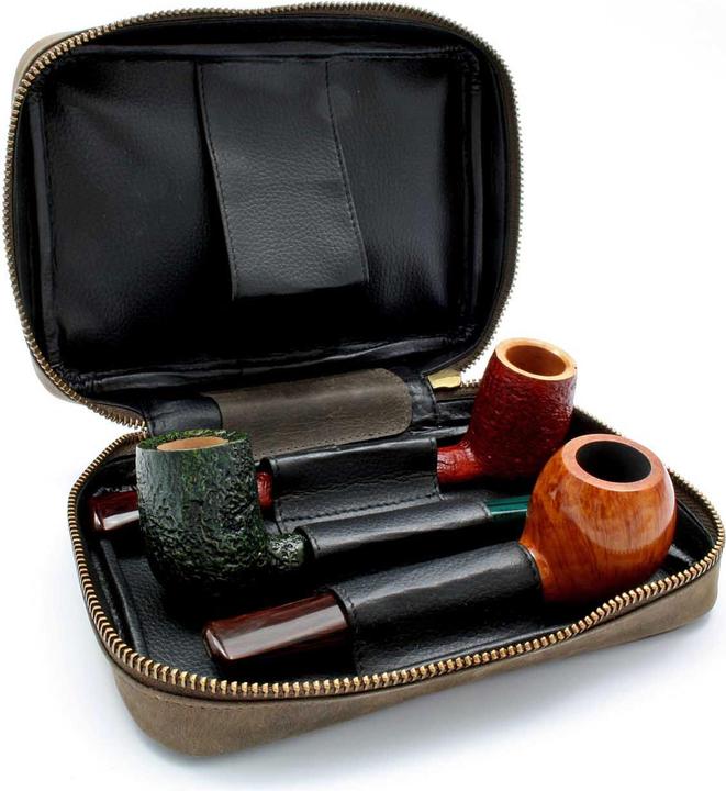 Actual product image Rattray’s Rattray's 3 Pipe Bag Brown Leather PB2
