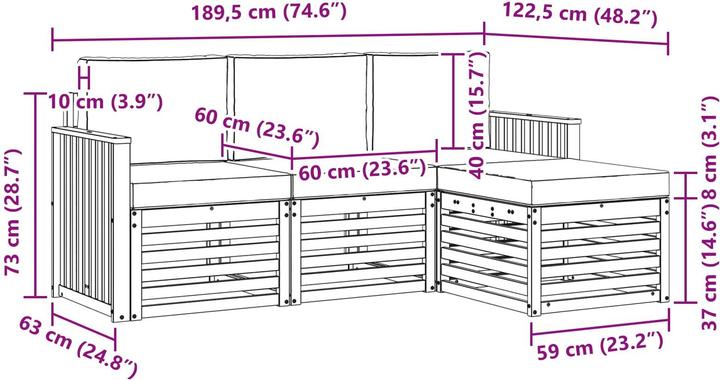 Produktbild vidaXL Outdoor-Sofa