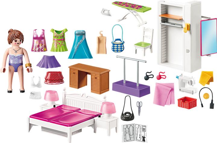 Image du produit Playmobil Chambre à coucher avec coin couture (70208, Maison de poupée Playmobil)