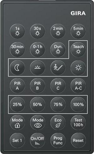 Gira IR-Fernbedienung PIR 1 Zubehör 238200