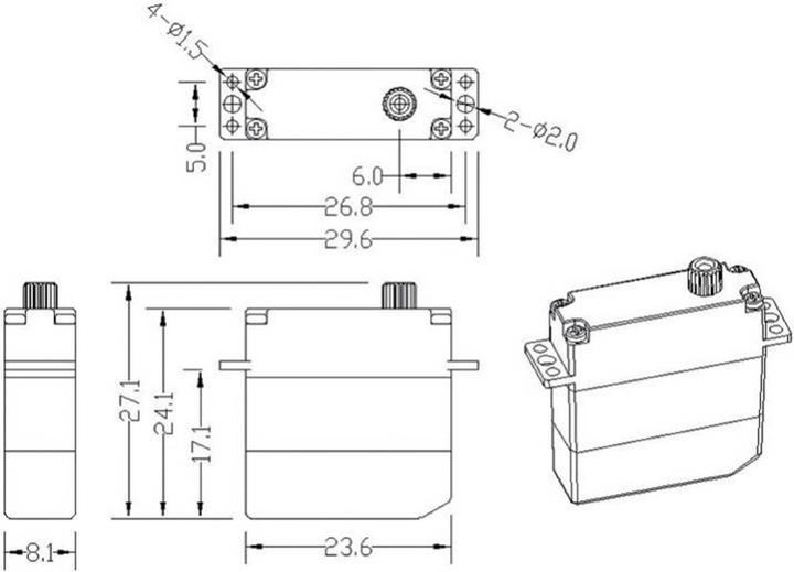 Actual product image Master Mini Servo DS2408 Digital Servo
