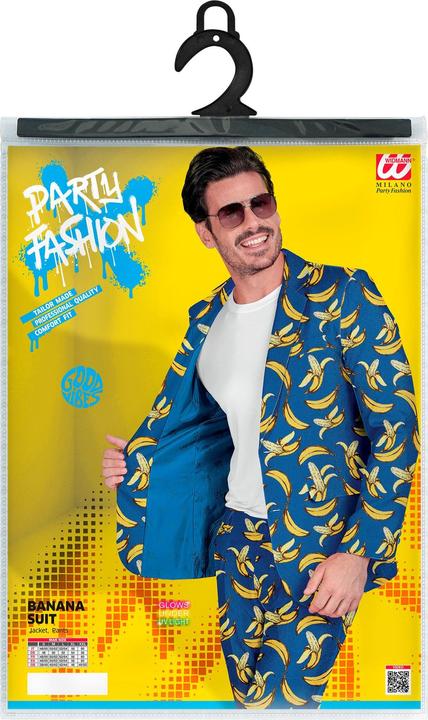 Actual product image Widmann Party fashion suit with neon banana pattern jacket & trousers (L)