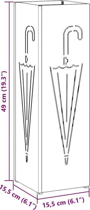 Image du produit vidaXL Porte-parapluies Noir Métal Standard Inserts décoratifs