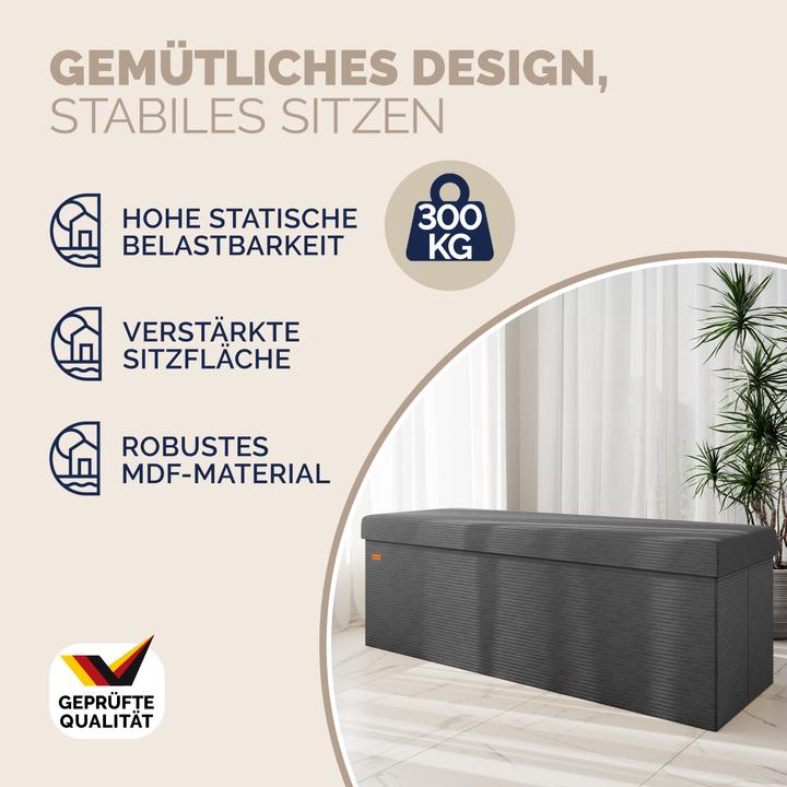 Produktbild Casaria Sitztruhe Cord (114 cm)