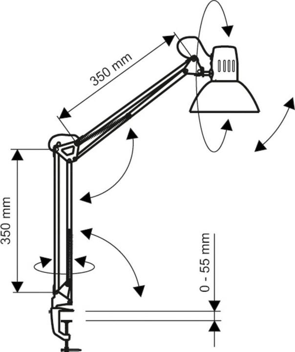 Produktbild Maul LED-Tischleuchte MAULstudy Klemme inkl. Leuchtmittel E27 - silber