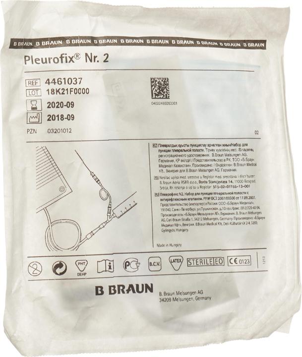 Actual product image B.Braun PLEUROFIX No. 2 syringe 60ml with return