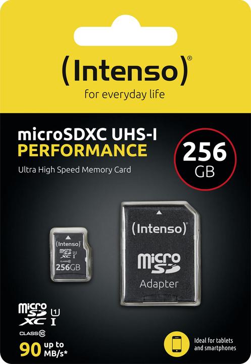Produktbild Intenso microSDXC 256GB Class 10 UHS-I U1 Performance (256 GB, microSDHC, U1, UHS-I)