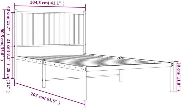 Image du produit vidaXL Bettgestell (100 x 200 cm)