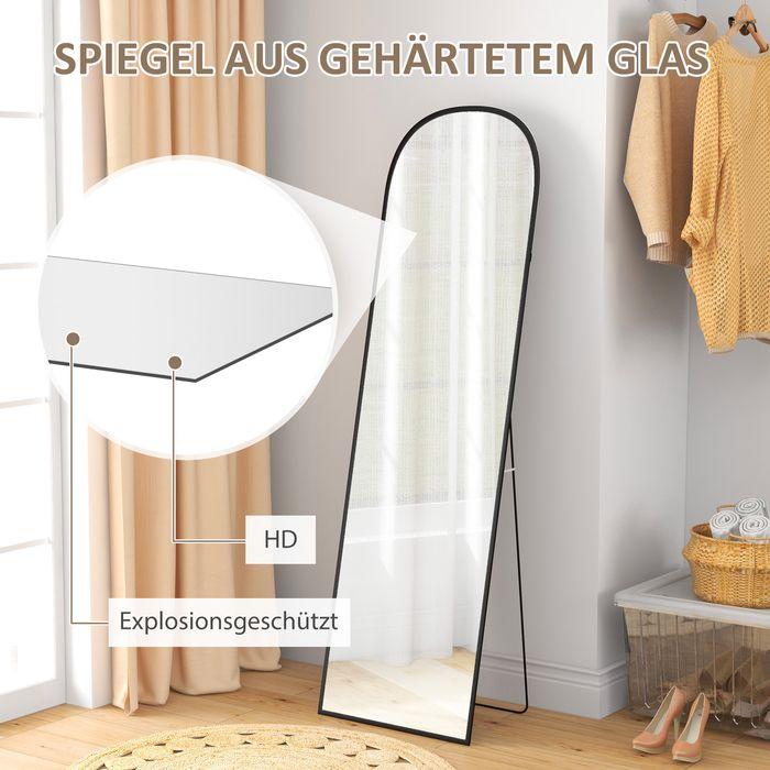 Actual product image Swisshandel24 Standspiegel, Ganzkörperspiegel, modernes Design, 50 cm x 1,5 cm x 161,5 cm, Schwarz