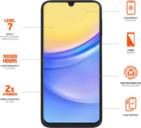 Immagine prodotto Eiger Mountain Glass Black (1 Pezzo/i, Samsung Galaxy A15, Samsung Galaxy A15 5G)