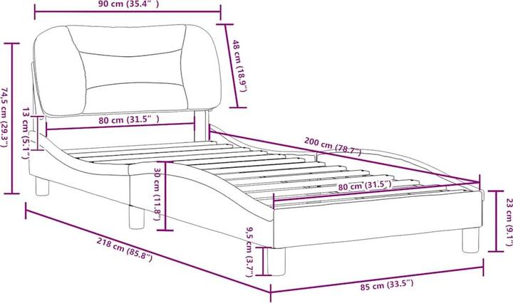 Produktbild vidaXL Bettgestell (80 x 200 cm)