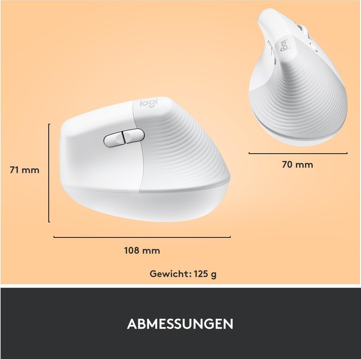 Productafbeelding Logitech Lift Voor Zaken Off-White/Lichtgrijs (Draadloze)