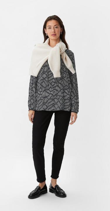 Produktbild Comma Bluse Gemusterte Crêpe-Bluse mit Bindeband (34)