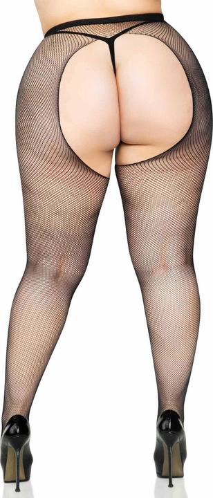 Productafbeelding Leg Avenue Visnetpanty met open kruis Zwart (46, 50)