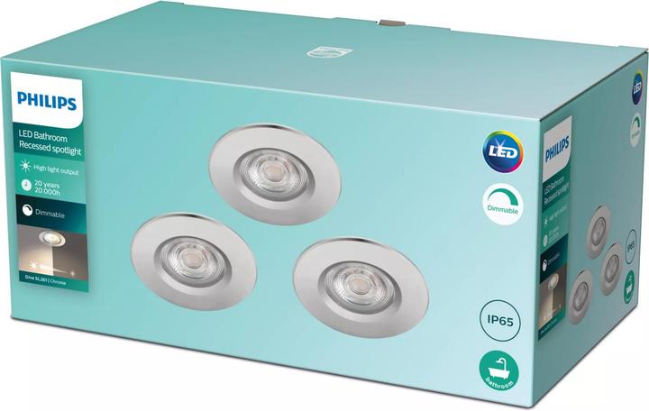 Produktbild Philips Dive badkamerinbouwspot - 3-lichts - chroom (350 lm)