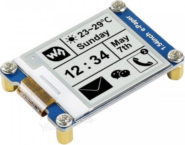 Actual product image WaveShare 200x200 1.54inch Black White E-Ink Display