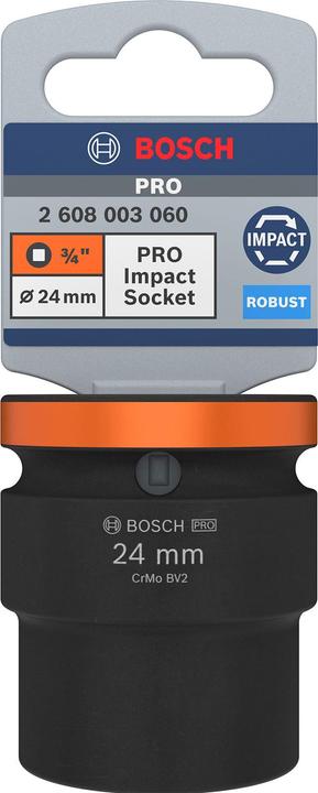 Produktbild Bosch Professional Zubehör PRO Impact Steckschlüsseleinsatz, 3/4", 24 mm, Standard (24 mm)