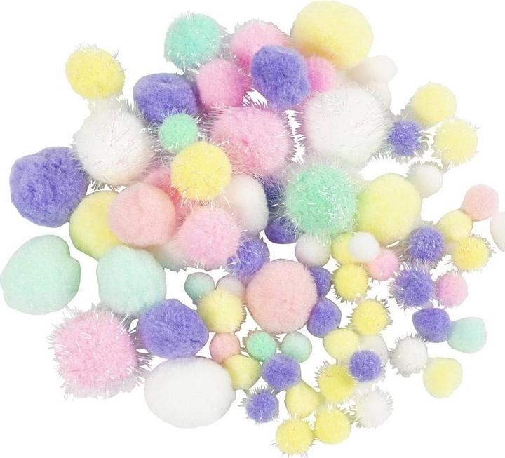 Produktbild Creativ Company Pompon 15-40 mm 75 Stück, farbig assortiert