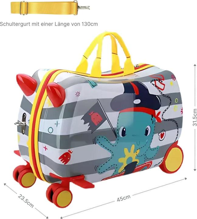 Immagine prodotto Hermex Kinderkoffer Hartschalenkoffer Reisegepäck Kindertrolley Koffer (18 l)