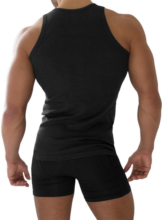 Immagine prodotto Normani Maglia intima 4 pezzi da uomo a costine sottili nera (4XL)