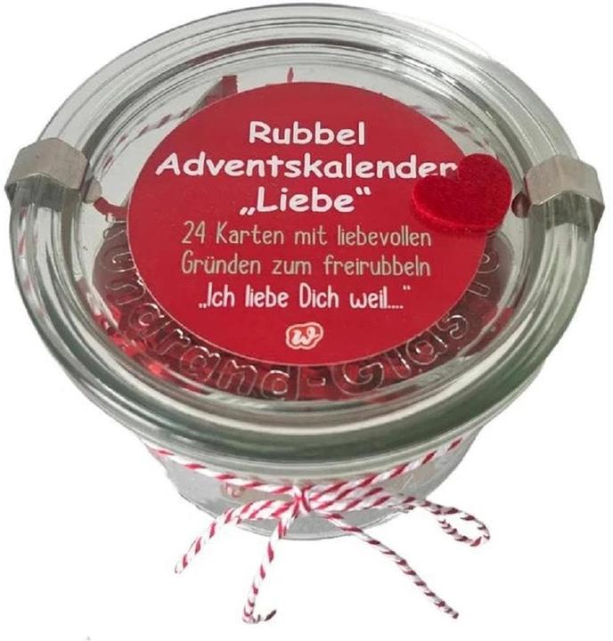 Produktbild Wunderle Rubbel Adventskalender Liebe, 11 x 7.5 cm, Rot