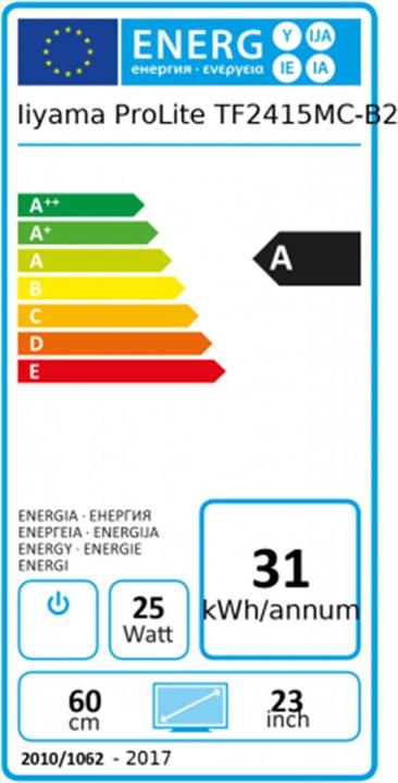 Etichetta energetica iiyama TF2415MC-B2 23.8IN VA LED (1920 x 1080 pixel, 23.80")