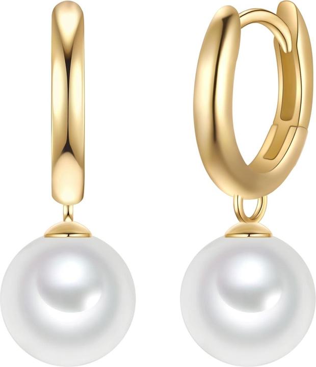 Produktbild Rafaela Donata Creolen Sterling Silber gelbgold Muschelkernperle weiss - 38608 (Sterling Silber)