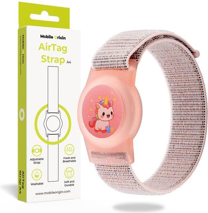 Mobile Origin AirTag Strap - pink unicorn