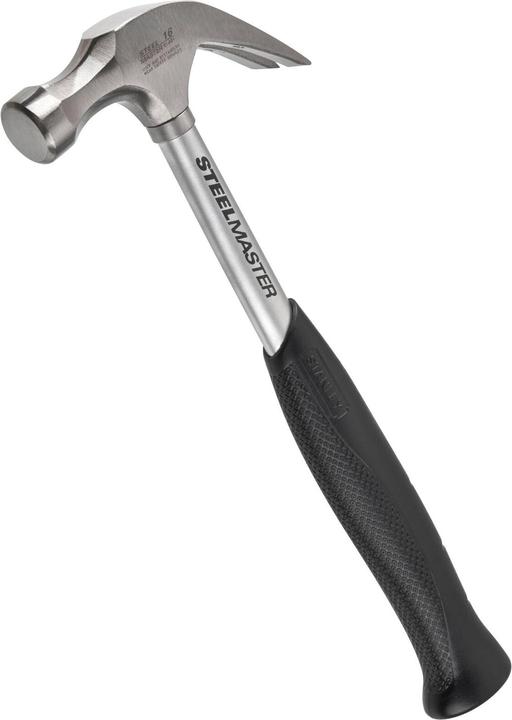 Actual product image Stanley Steelmaster claw hammer (450 g head weight, steel handle with neoprene grip, sharpened c (450 g)