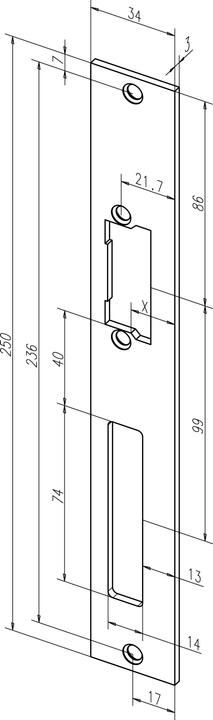 Actual product image effeff Flat strike plates for Profix 2 electric strike (Striking plate)