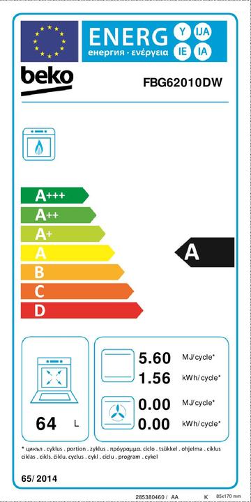 Energy Label Beko FBG62010DW