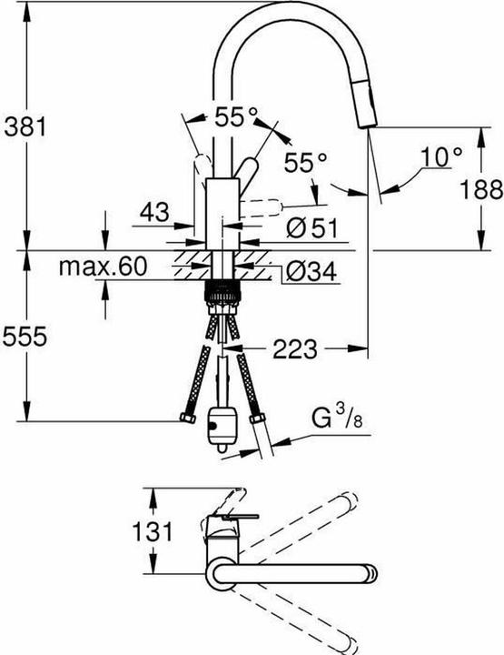 Actual product image Grohe Get Einhand-Spültischbatterie, 1/2"