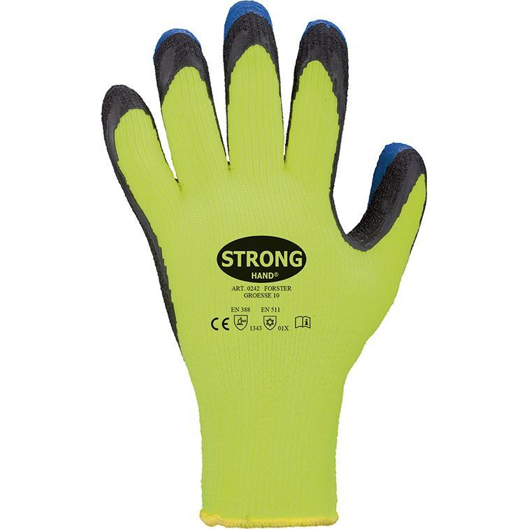 Stronghand, Schutzhandschuhe, Handschuhe Forster Grösse 10 neon-gelb/blau EN 388, EN 511 PSA-Kategorie II (10)