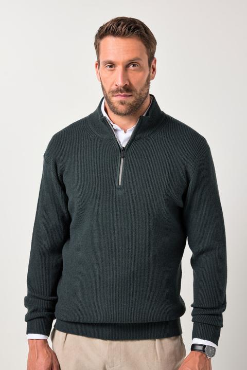 Produktbild JP1880 Strick-Troyer, Rippstrick, Zippkragen, bis 7 XL (XXL)