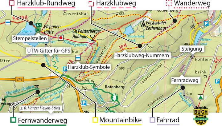 Produktbild Mittlerer Harz Wander- und Fahrradkarte 1 : 30 000 30000